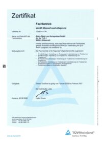 Über uns | Adam Stahl- und Anlagenbau GmbH im Hunsrück WHG-Zertifikat | Fachbetrieb nach Wasserhaushaltsgesetz | Adam Stahl- und Anlagenbau GmbH