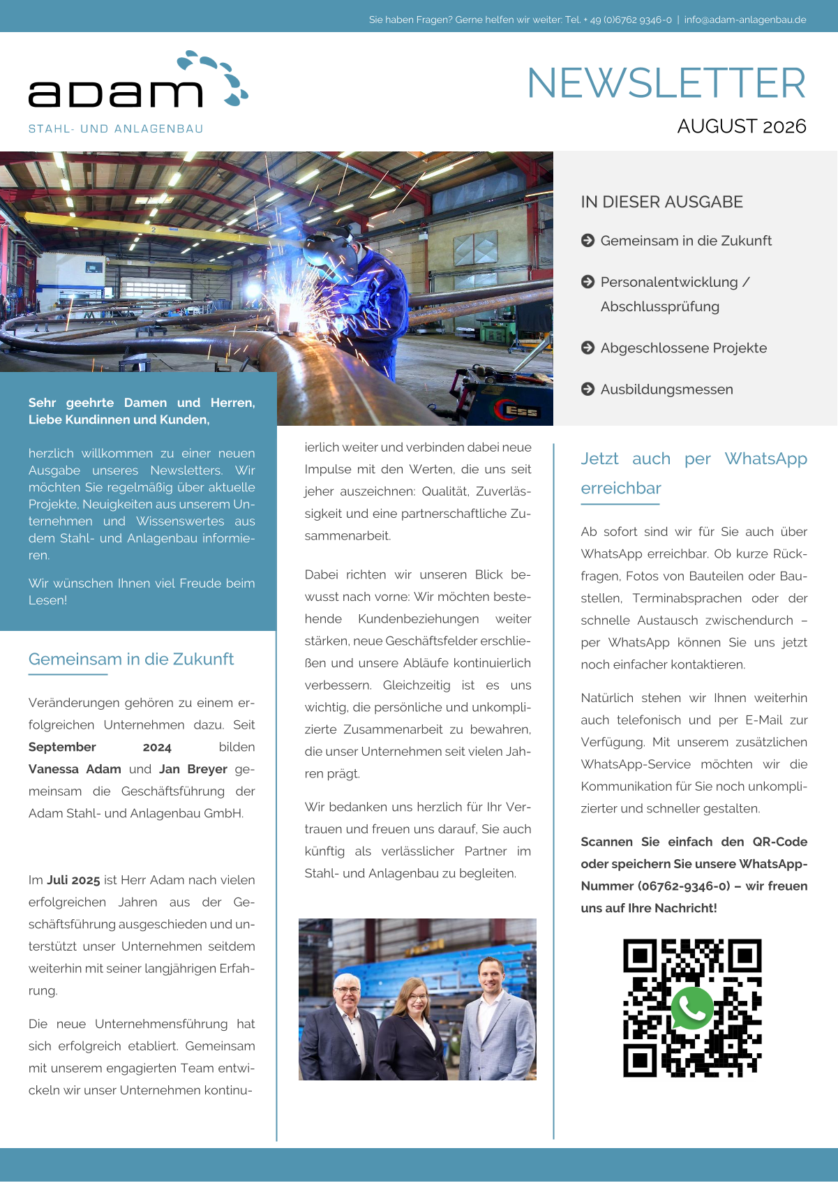 ADAM Newsletter Juli 2020