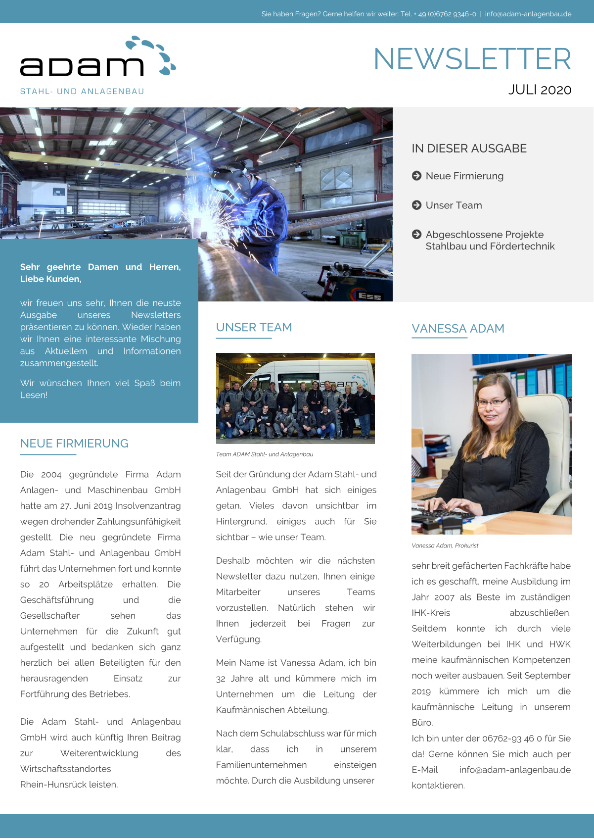 ADAM Newsletter Juli 2020